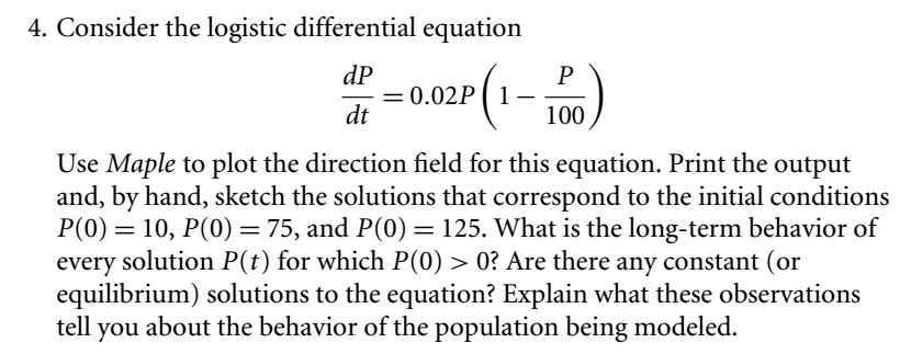Solved Consider the logistic differential equation dP/dt = | Chegg.com