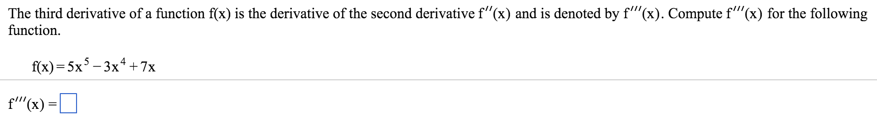 derivative of f x )= 5x 3