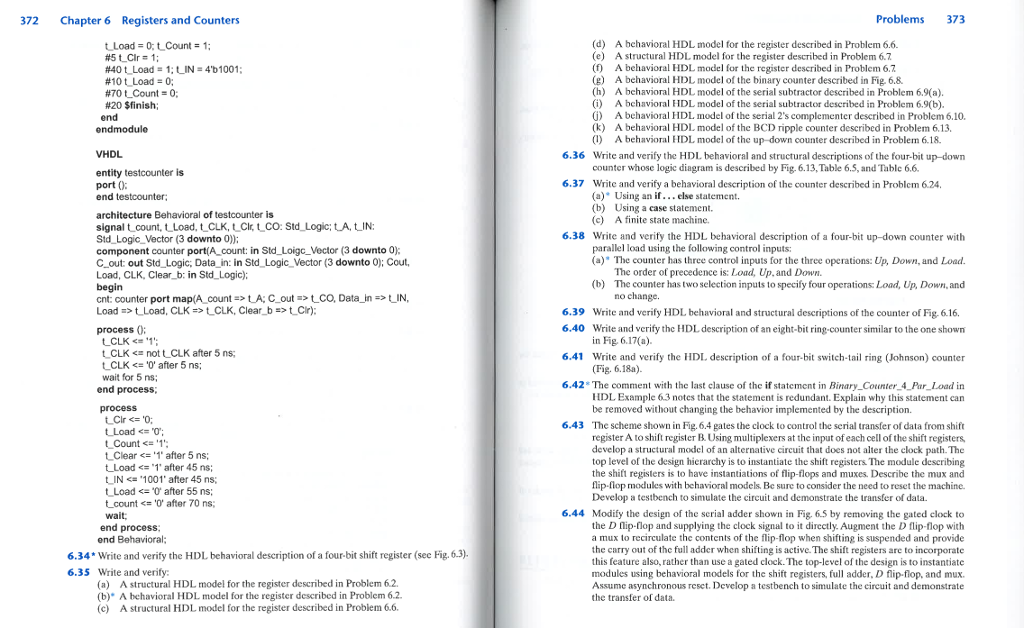 Solved 368 Chapter 6 Registers and Counters Problems 369 | Chegg.com