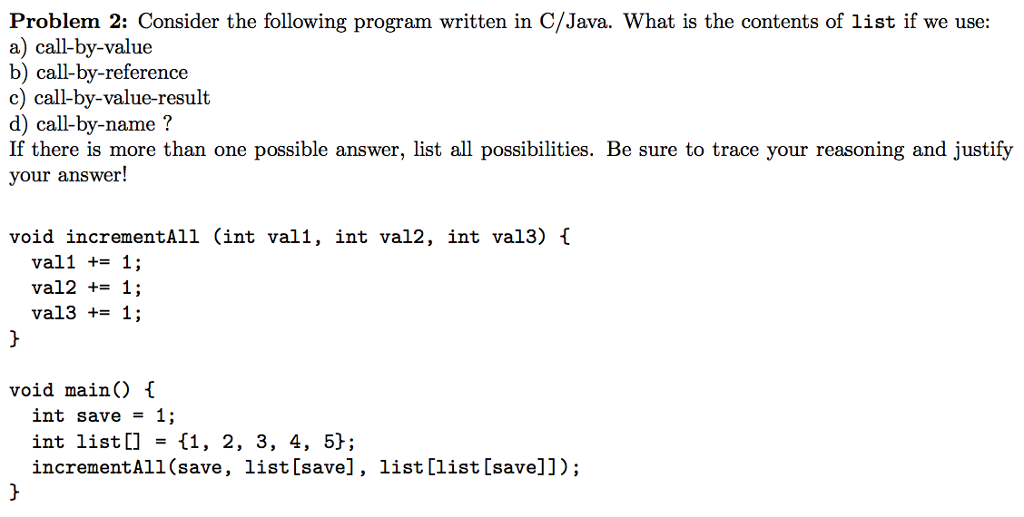 Solved Consider The Following Program Written In Cjava 2384