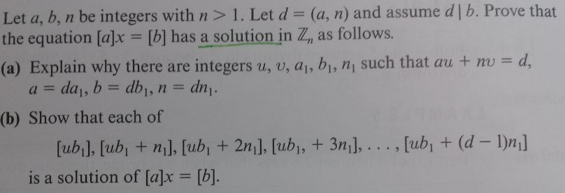 Solved Let A, B, N Be Integers With N > 1. Let D = (a, N) | Chegg.com