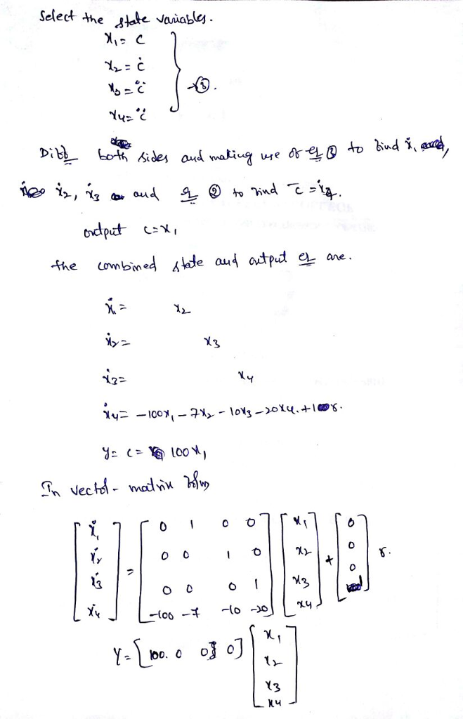 (Solved) - Find the state-space representation in phase-variable form ...