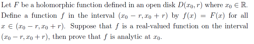 Solved Let F be a holomorphic function defined in an open | Chegg.com