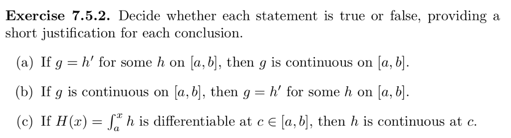 Solved Exercise 7.5.2. Decide whether each statement is true | Chegg.com