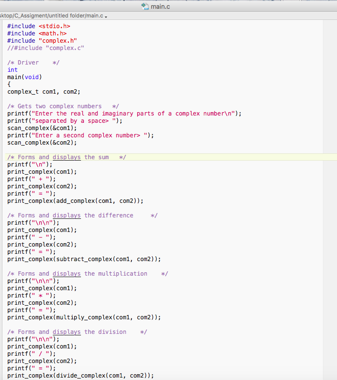 Solved main.c sktop/C Assigment/untitled folder/main.c | Chegg.com