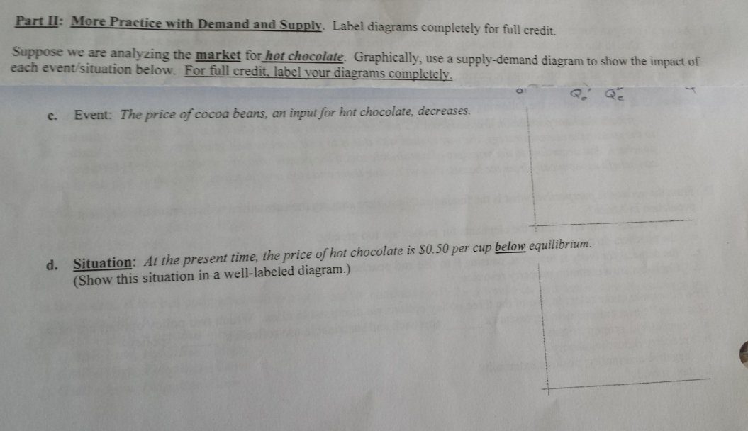 Part Ii: More Practice With Demand And Supply. Label 