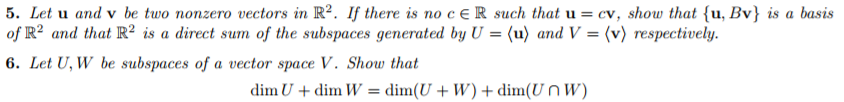 Solved 5. Let u and v be two nonzero uectors in R2. If there | Chegg.com