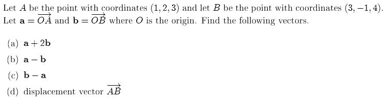 Solved Let A be the point with coordinates (1, 2, 3) and let | Chegg.com