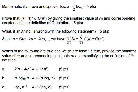 Solved 1.State the definition of an algorithm and define | Chegg.com