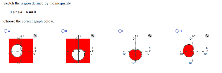 Solved Sketch the region defined by the inequality. Choose | Chegg.com
