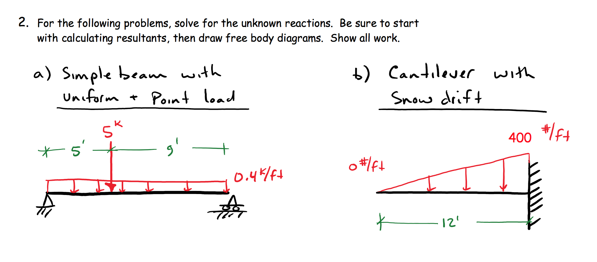 Solved For the following problems, solve for the unknown | Chegg.com