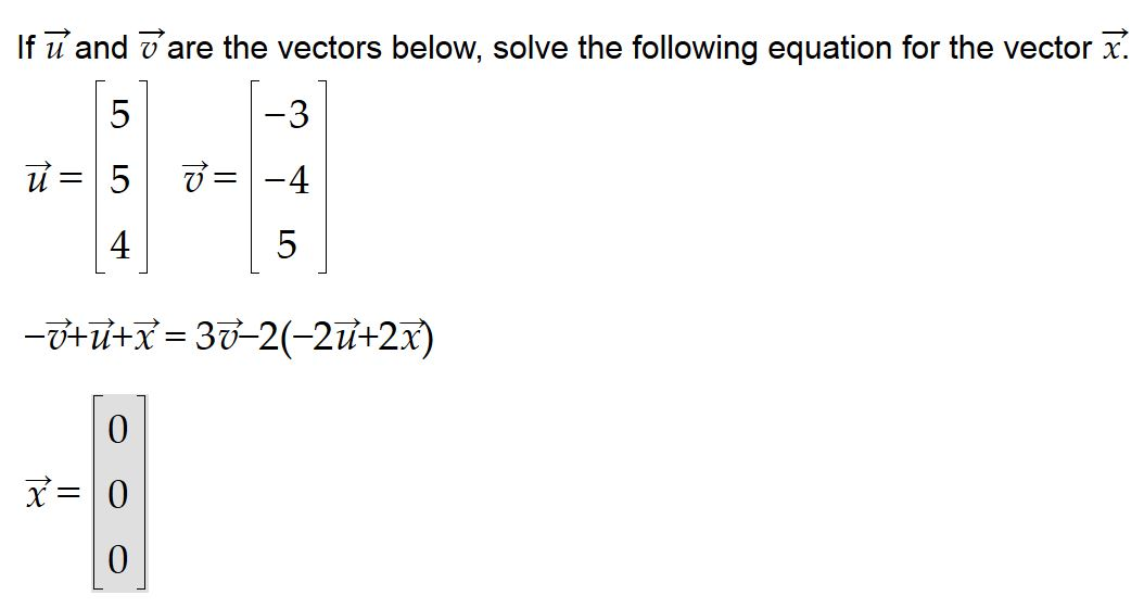 Solved If U Vector And V Vector Are The Vectors Below Solve