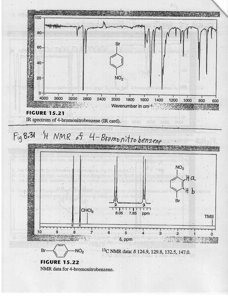 Solved Use the spectra for 4-bromonitrobenzene on Fig 8.31 | Chegg.com
