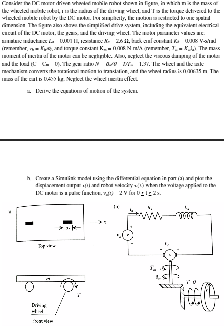 Solved Consider The DC Motor-driven Wheeled Mobile Robot | Chegg.com