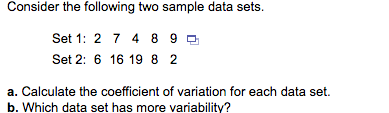 Solved onsider the following two sample data sets Set 1: 2 | Chegg.com