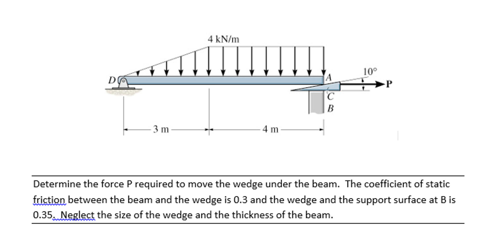 Solved Determine the force P required to move the wedge | Chegg.com