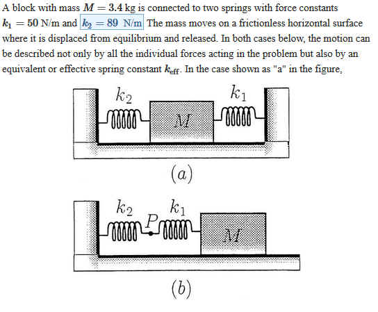 Solved (a) What Is The Effective Spring Constant | Chegg.com