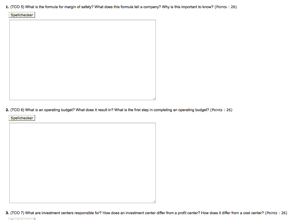 Solved What is the formula for margin of safety? What does