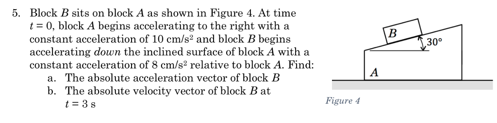 Solved 5. Block B Sits On Block A As Shown In Figure 4. At | Chegg.com