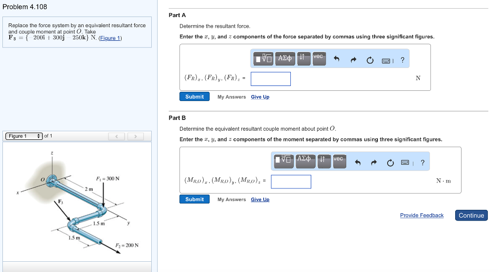 Solved Problem 4.108 Part A Replace The Force System By An 