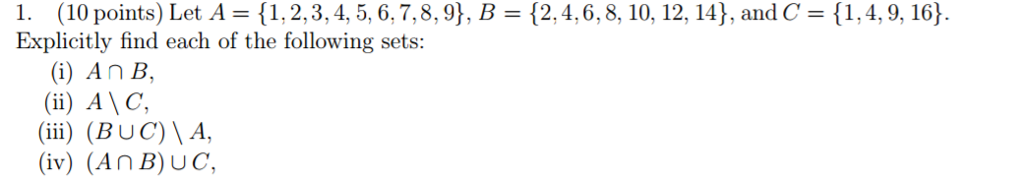 Solved Let A = {1, 2, 3, 4, 5, 6, 7, 8, 9}, B = {2, 4, 6, 8, | Chegg.com