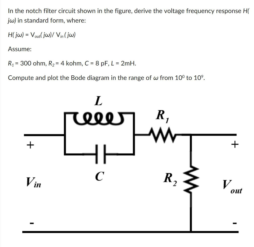 High Q Notch Filter Circuit Diagram