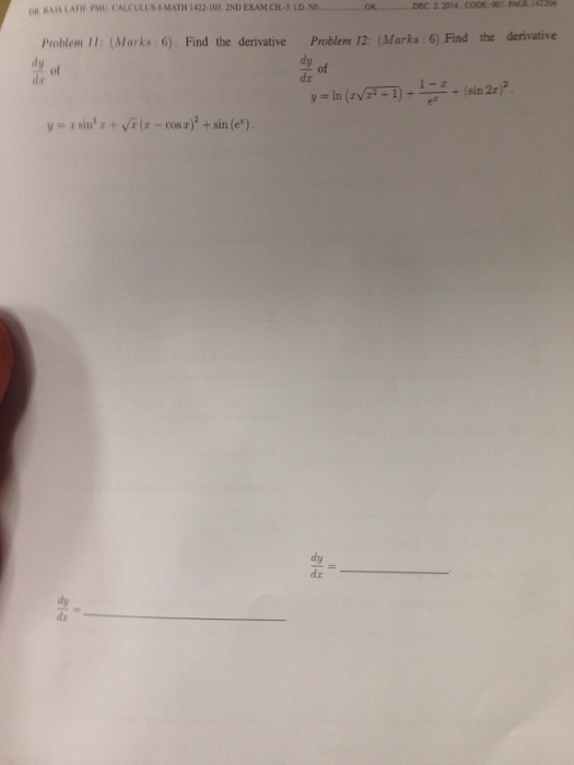 Solved 11. Find the derivative dy/dx of y= x sin^2 x+ root x | Chegg.com