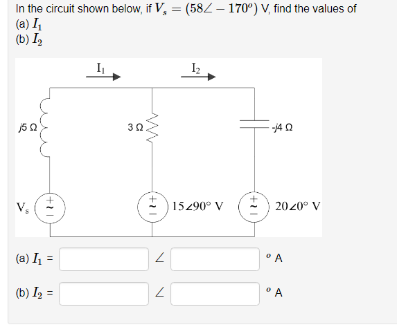 Solved In The Circuit Shown Below, If V, (a) I (b) 12 (58Z- | Chegg.com