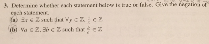 Solved Determine whether each statement below is true or | Chegg.com