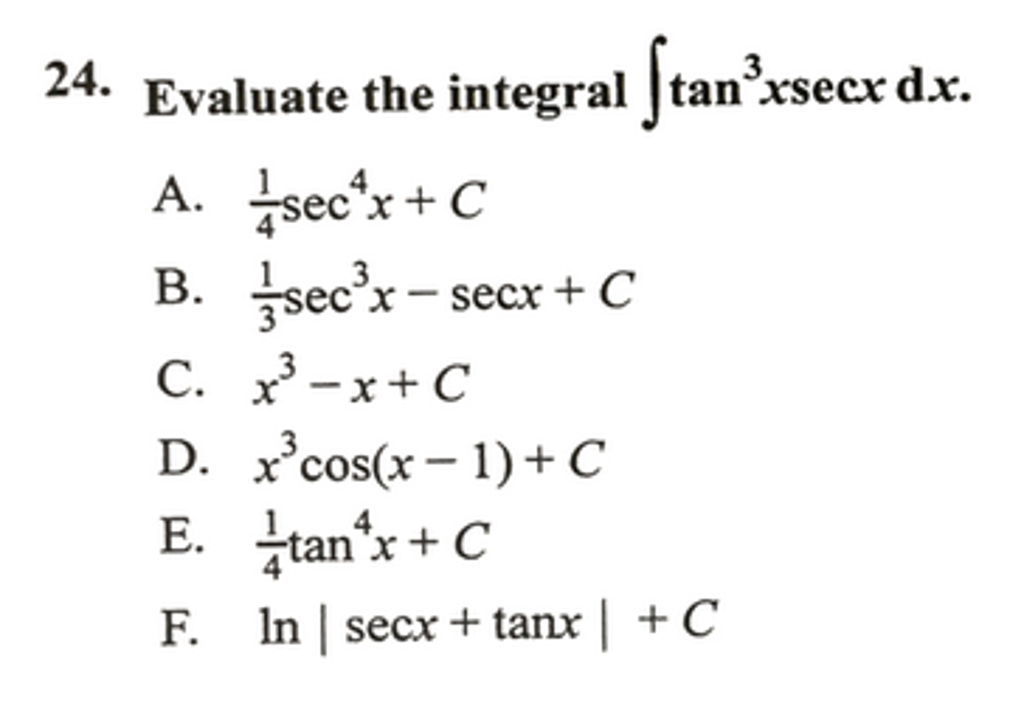 solved-evaluate-the-integral-integral-tan-3-x-sec-x-dx-1-4-chegg