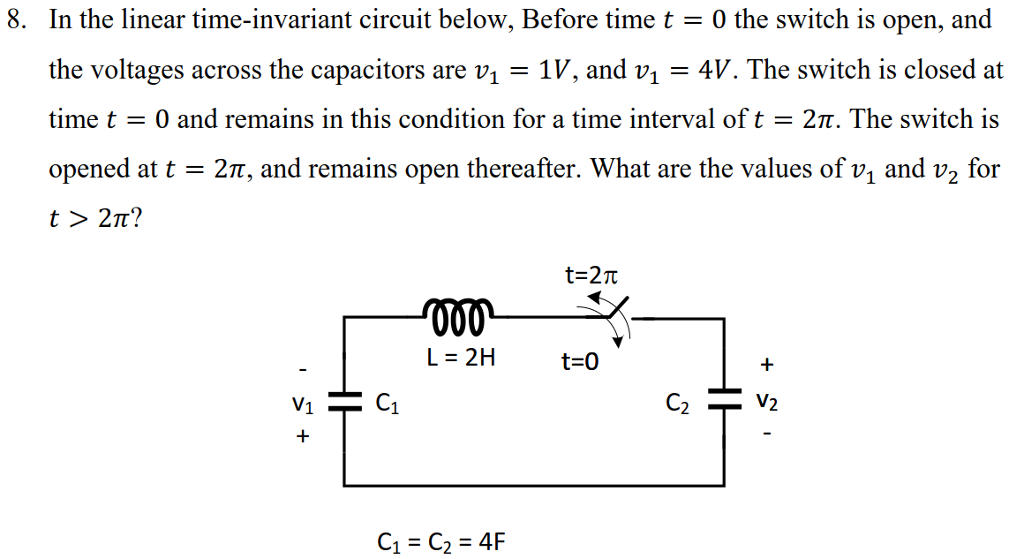 Solved In the linear time-invariant circuit below. Before | Chegg.com ...