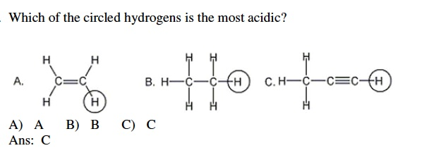 solved-which-of-the-circled-hydrogens-is-the-most-acidic-chegg