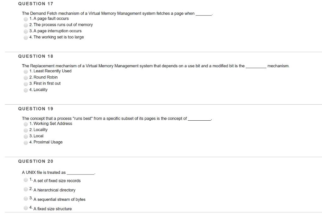Solved the demand fetch mechanism of a virtual memory chegg
