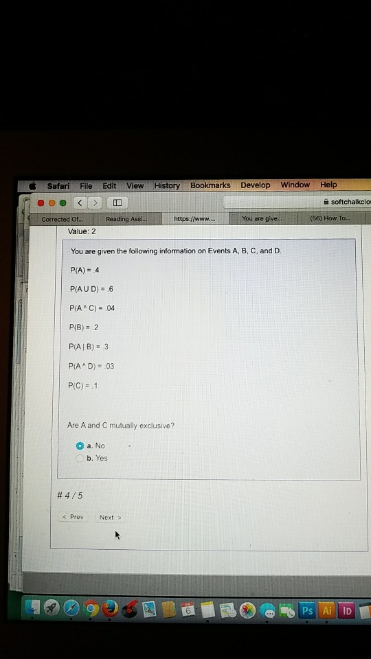 Solved You are given the following information on Events A, | Chegg.com