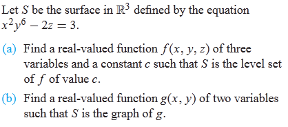 Let S be the surface in R3 defined by the equation | Chegg.com