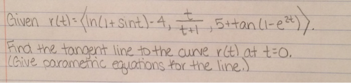 Solved Given r(t) = (ln (1 + sin t) -4, t/t + 1, 5 + tan (1 | Chegg.com