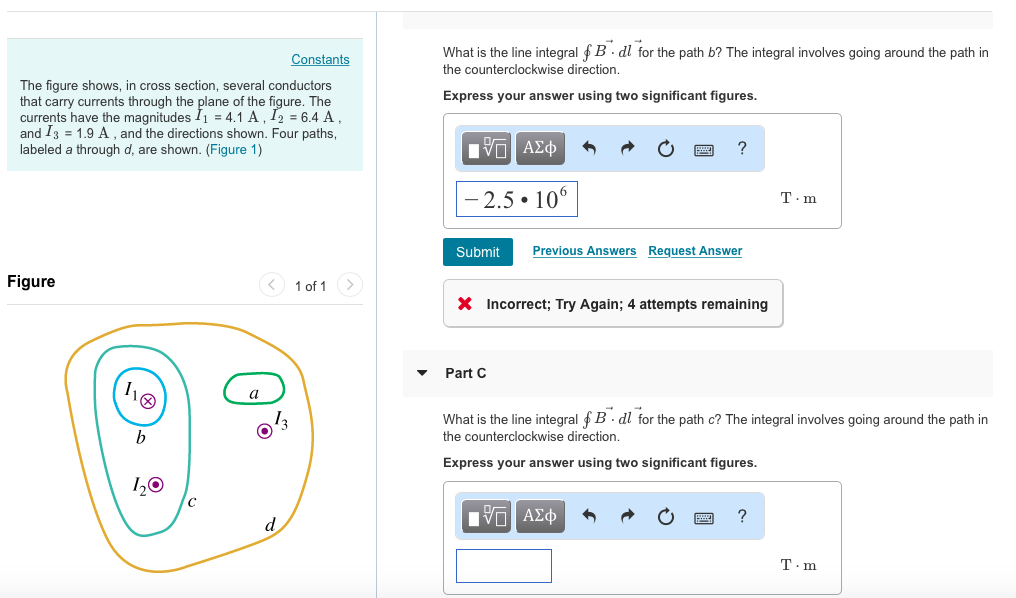 Solved What Is The Line Integral F B Dl For The Path B? The | Chegg.com