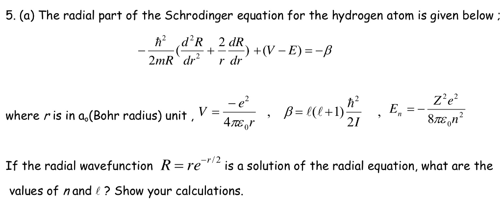 Derivation Of Schrodinger Equation For Hydrogen Atom