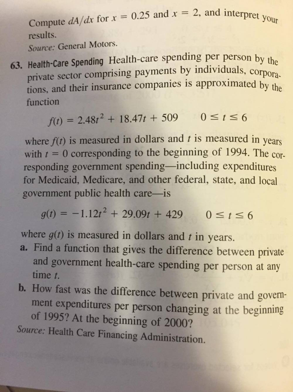 Solved Compute or dA/dv = 0.25 and, = 2, and Interpret your