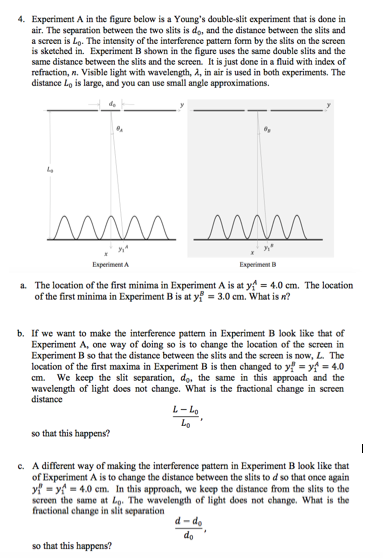 Solved Experiment A in the figure below is a Young's | Chegg.com