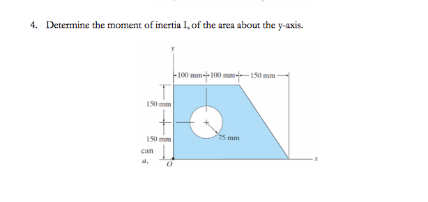 Solved 4. Determine the moment of inertia Ix of the area | Chegg.com