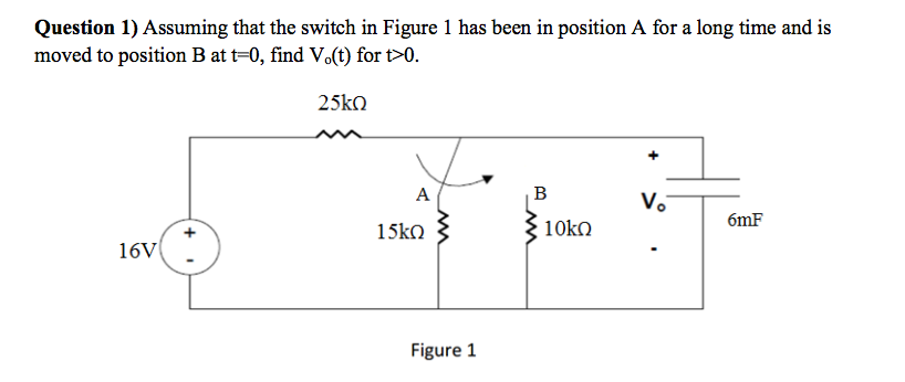 Solved Assuming that the switch in Figure 1 has been in | Chegg.com