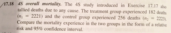 Solved /17.18 4S overall mortality. The 4S study introduced | Chegg.com