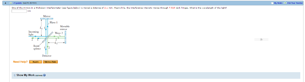 Solved One of the mirrors in a Michelson interferometer (see | Chegg.com