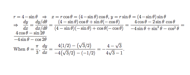 Solved Find the slope of the tangent line to the given polar | Chegg.com