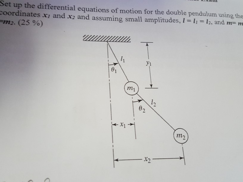 Solved Set up the differential equations of motion for the