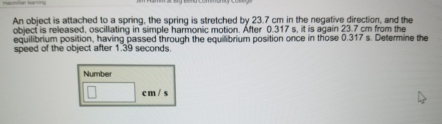 Solved An object is attached to a spring, the spring is | Chegg.com