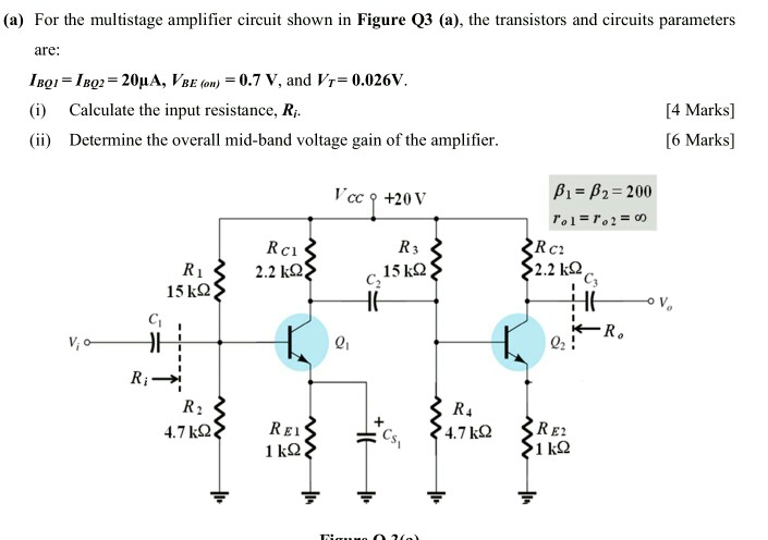 Solved (a) For The Multistage Amplifier Circuit Shown In | Chegg.com