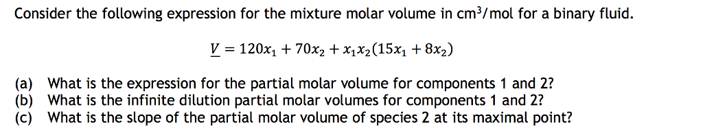 Solved Consider the following expression for the mixture | Chegg.com