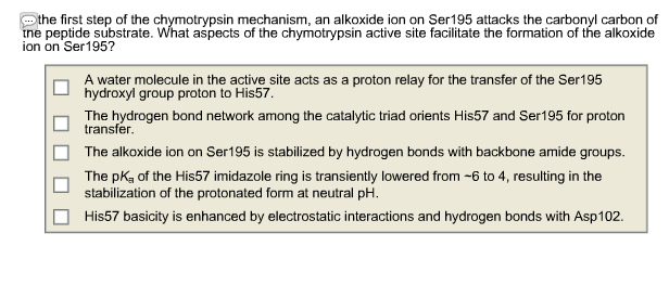 Solved The first step of the chymotrypsin mechanism, an | Chegg.com